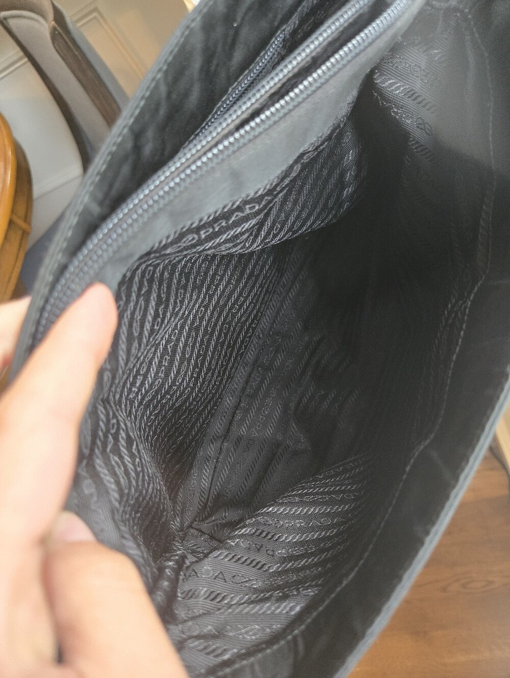 Vintage Y2K Prada Nylon Shoulder Bag Black Authentic Early 2000s - Picture 7 of 16